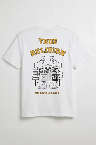 True Religion Shoey Tee In Optic White, Men's At Urban Outfitters