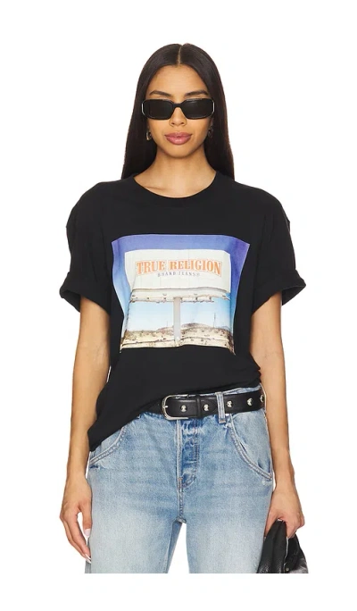 True Religion Short Sleeve Billboard Tee In 乌黑