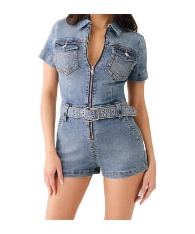 True Religion Short-sleeve Bodysuit In Flowing Cascade