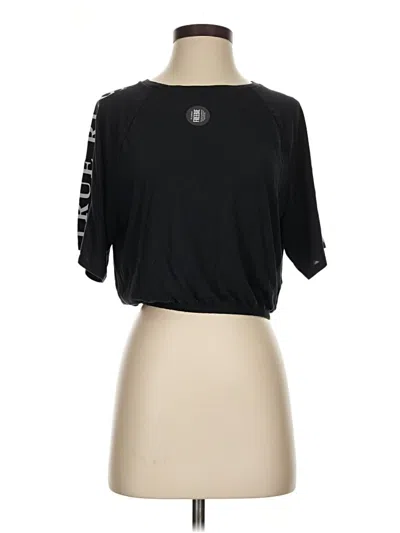Pre-owned True Religion Short Sleeve Top Black Keyhole Neckline Tops