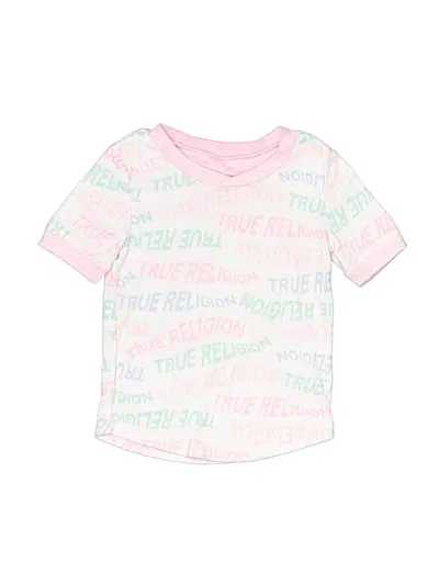 Pre-owned True Religion Kids' Short Sleeve Top Pink Scoop Neck Tops