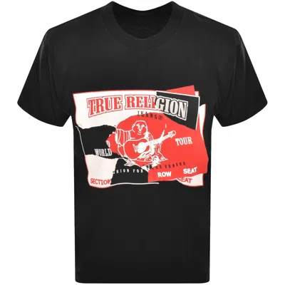 True Religion Short Sleeve Torn Logo T Shirt Black