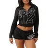 True Religion Shrunken Zip Hoodie
