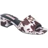 True Religion Single Strap Logo Block Heel In Brown