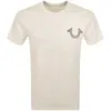 True Religion Skeleton Logo-embroidered Cotton T-shirt In Neutral