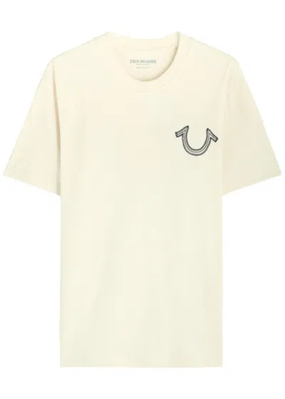 True Religion Skeleton Logo-embroidered Cotton T-shirt In White