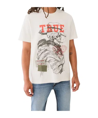 True Religion Skull Yellowstone Sashiko Tee In White