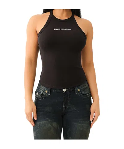 True Religion Sleeveless Vest In Jet Black
