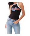 True Religion Dn Halter Tank In Black/white