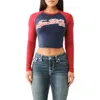 True Religion Slim Colorblock Long Sleeve Cotton Graphic T-shirt