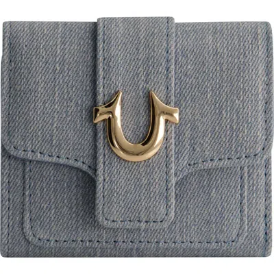 True Religion Small Horseshoe Trifold Denim Wallet