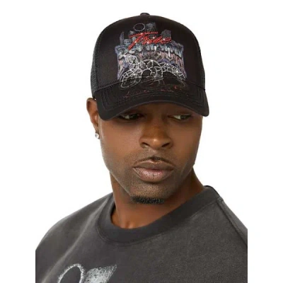 True Religion Snake Trucker Hat In Black
