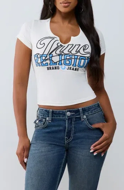 True Religion Sporty Notch Graphic Baby T-shirt In White