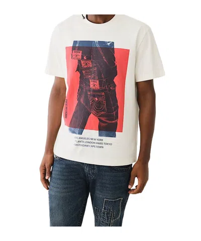 True Religion Relaxed Jean Graphic Tee In Winter White