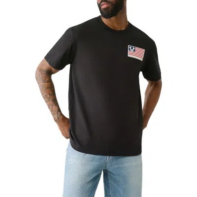 True Religion Standard Fit Flag Graphic T-shirt In Black