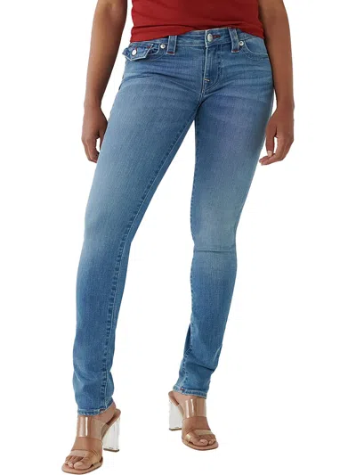 True Religion Stella Womens Low Rise Stretch Skinny Jeans In Blue