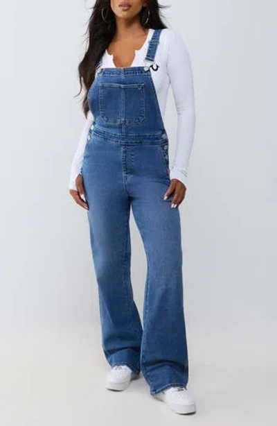 True Religion Straight Leg Overalls In Blue