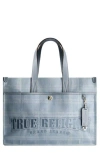 True Religion Stripe Denim City Tote