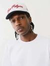 True Religion Striped Baseball Cap In White