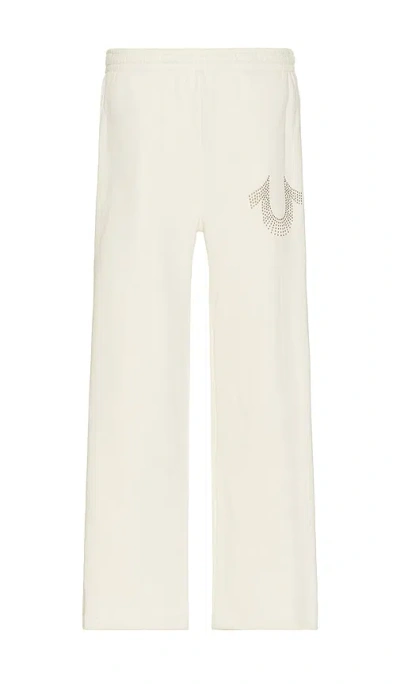 True Religion Studded Baggy Sweatpant In Cream