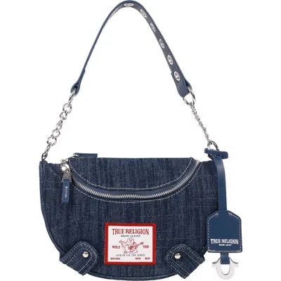 True Religion Studded Denim Shoulder Bag
