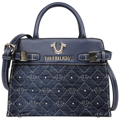 True Religion Studded Denim Tote In Blue