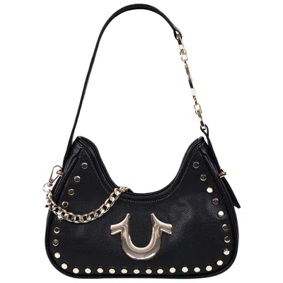 True Religion Studded Pebble Hobo Bag In Black