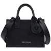 True Religion Suede Pu Box Tote With Logo Tag In Black