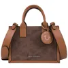 True Religion Suede Pu Box Tote With Logo Tag In Brown