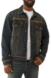 True Religion Super Flatlock Denim Trucker Jacket Co-ord In Black