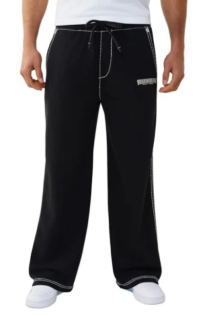 True Religion Super T Baggy Sweatpants In Black