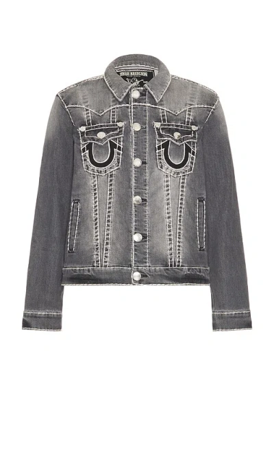 True Religion Super T Jimmy Jacket In Grey Wash