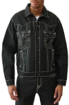 True Religion Men's Oversized Super T Coated Denim Jacket In Black