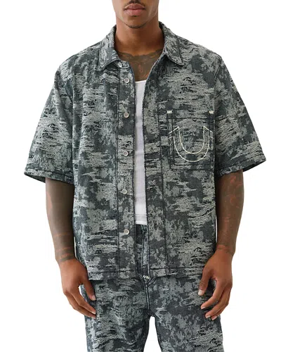 TRUE RELIGION SUPER T OVERSIZED FIT DENIM SHIRT