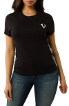 True Religion Taping Short Sleeve Cotton T-shirt In Black
