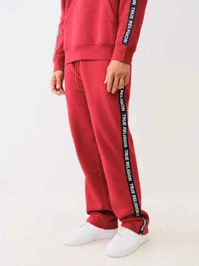 True Religion Taping Straight Leg Sweat Pant In Purple