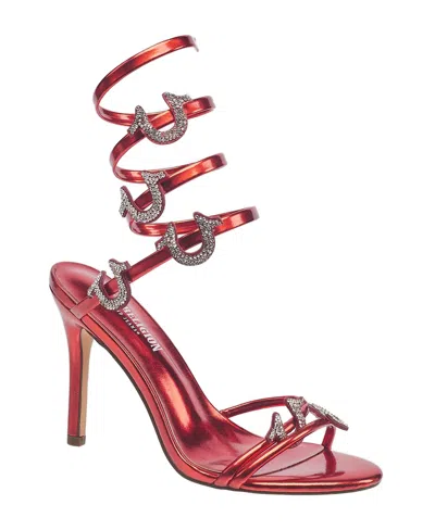 True Religion Tiana Spiral Ankle Wrap Heel In Red