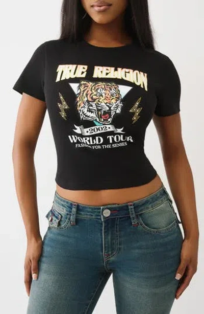 True Religion Tiger Graphic Baby T-shirt In Black