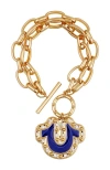 True Religion Toggle Bracelet With Horseshoe Charm In Gold