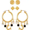 True Religion Trio Earring Set In Gold