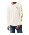 True Religion True Flag Long Sleeve Tee In White