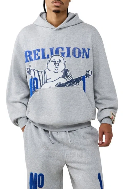 True Religion True No. 1 Big T Graphic Hoodie In Gray