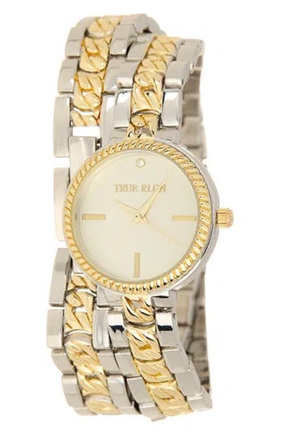 True Religion Two-tone Wrap Bracelet Strap Watch, 28mm In Gold