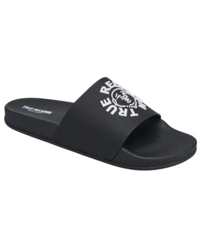True Religion Tyler Buddha Logo Pool Slide In Black
