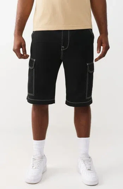 True Religion Utility Cargo Shorts In Black
