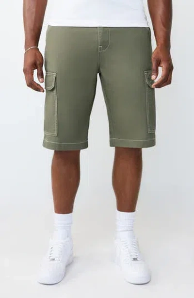 True Religion Utility Cargo Shorts In Green