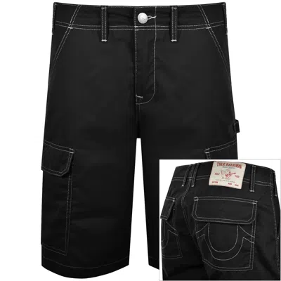True Religion Utility Cargo Shorts Jet Black