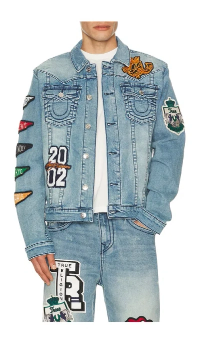 True Religion Varsity Jimmy Jacket In Blue