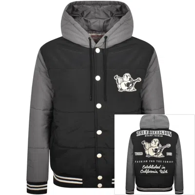True Religion Varsity Puffer Jacket Black