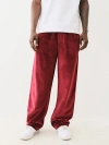 True Religion Velour Big T Straight Pant In Red